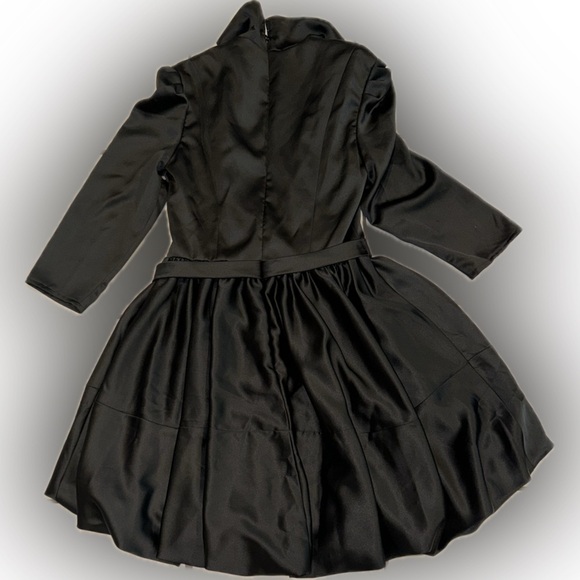 NWOT MAC DUGGAL 26913 BLACK SATIN A-LINE COLLAR BLAZER BELTED MINI DRESS 6 - Picture 5 of 5